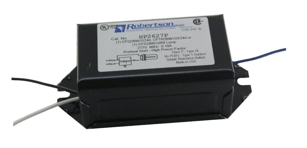 Robertson HP2627P /C Mag 9W CFL 2-Pin Ballast - 277V - HPF