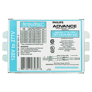 Advance IZT-2S26-M5-LD-35M Mark7 0-10V Dimming 2x13W 4-Pin CFL  Ballast
