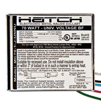 Hatch MC701JUNNUHB Half-Bridge 70W MH Ballast - Studs